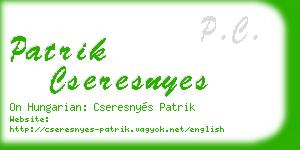 patrik cseresnyes business card